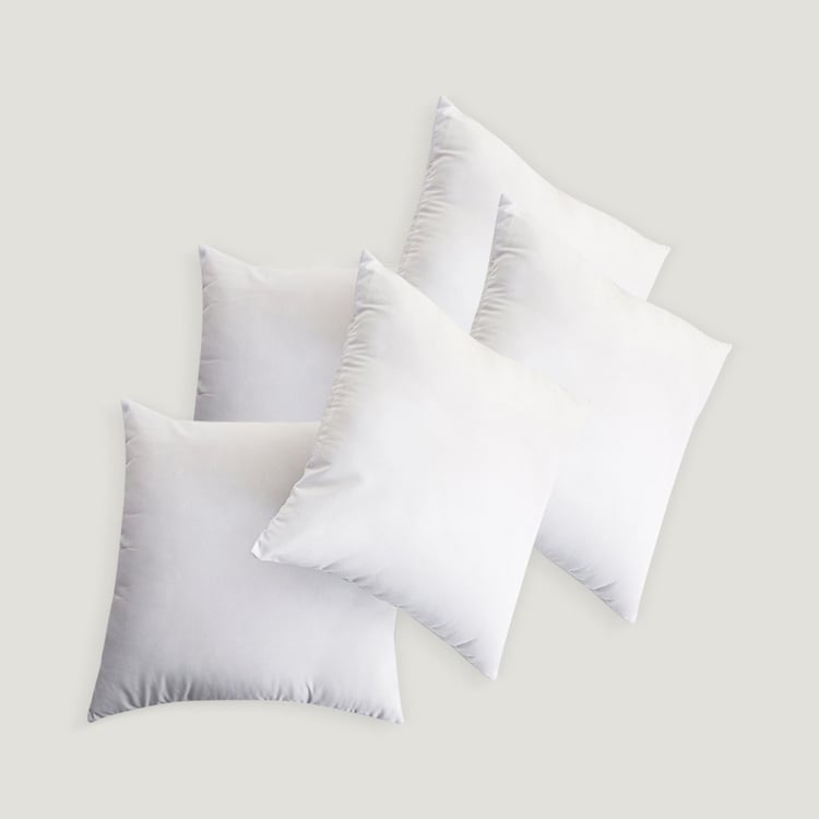 Hewa Solid White Filled Cushion - Set of 5 - 40x40cm