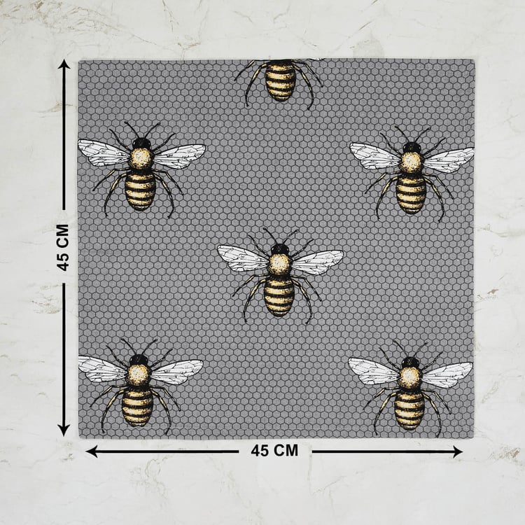 Get The Look Honey Bee Printed Napkin- Set of 2 - 45 x 45 cm