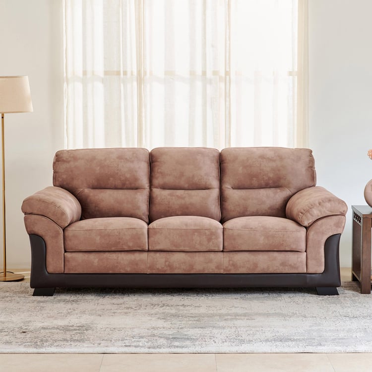 Aries Fabric 3-Seater Sofa - Brown