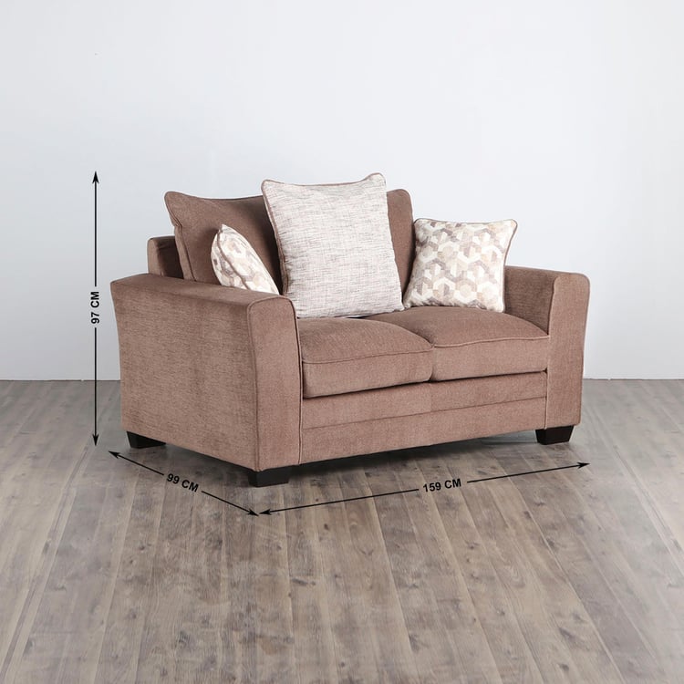 Jesebel Fabric 2-Seater Sofa - Brown