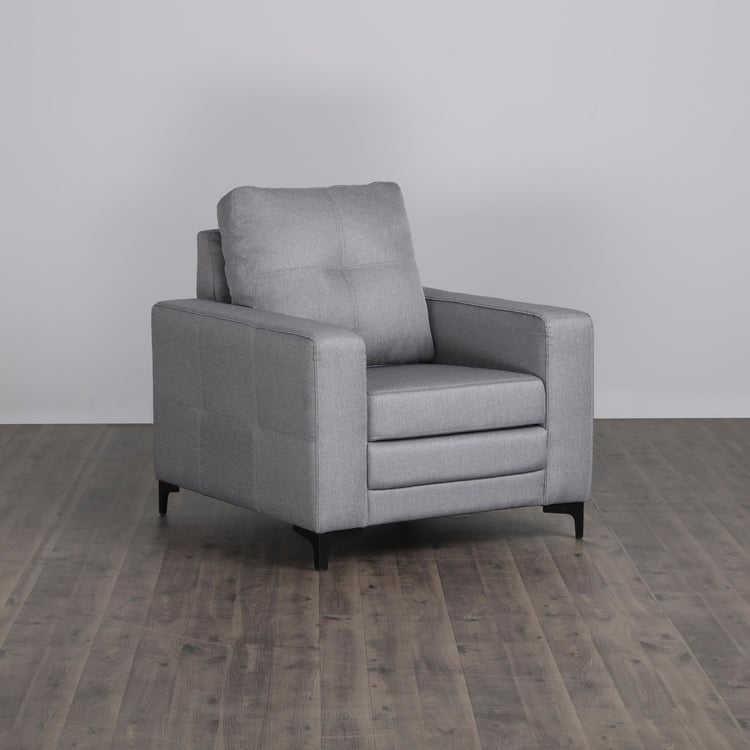 Allen Fabric 1-Seater Sofa - Grey