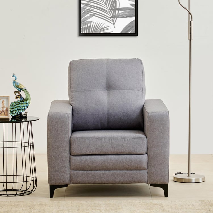 Allen Fabric 1-Seater Sofa - Grey