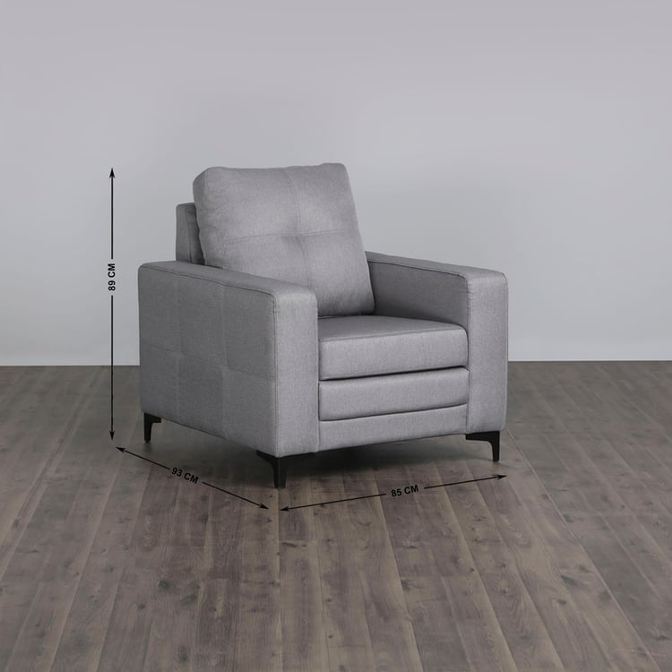 Allen Fabric 1-Seater Sofa - Grey