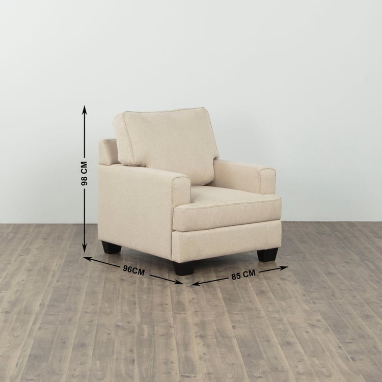 Mexico Fabric 1-Seater Sofa - Beige