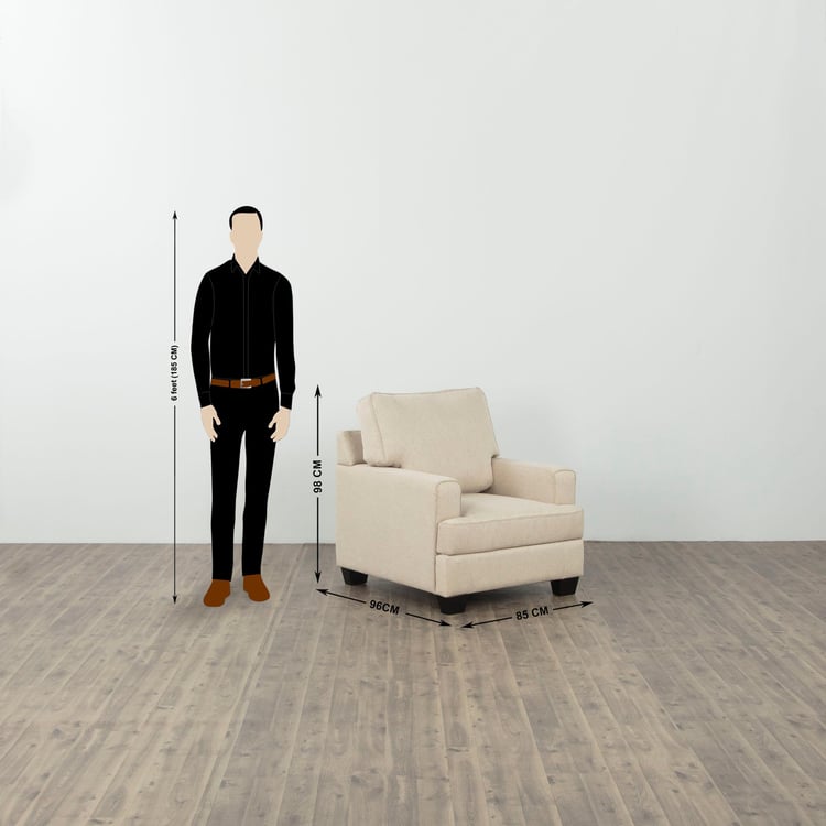 Mexico Fabric 1-Seater Sofa - Beige