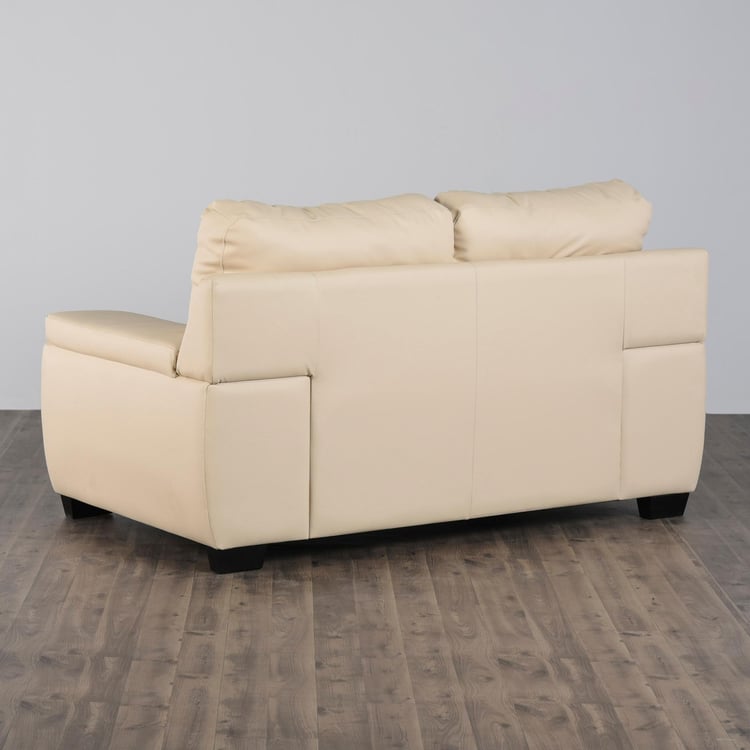 Kassel Faux Leather 2-Seater Sofa - Beige