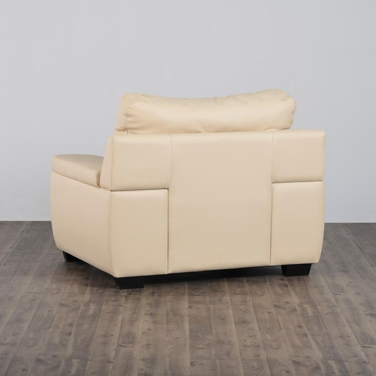 Kassel Faux Leather 1-Seater Sofa - Beige