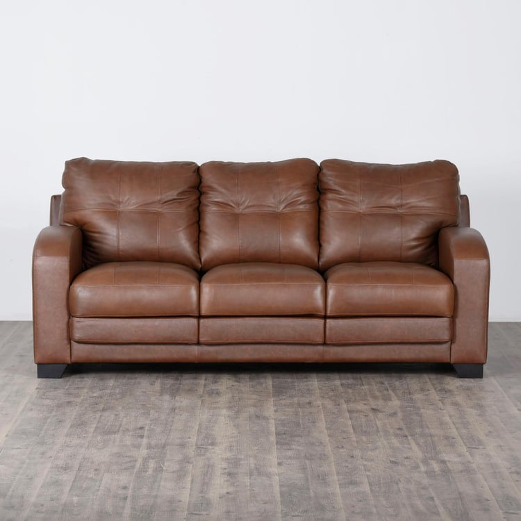 Vista Half Leather 3-Seater Sofa - Brown