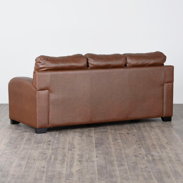 Vista Half Leather 3-Seater Sofa - Brown