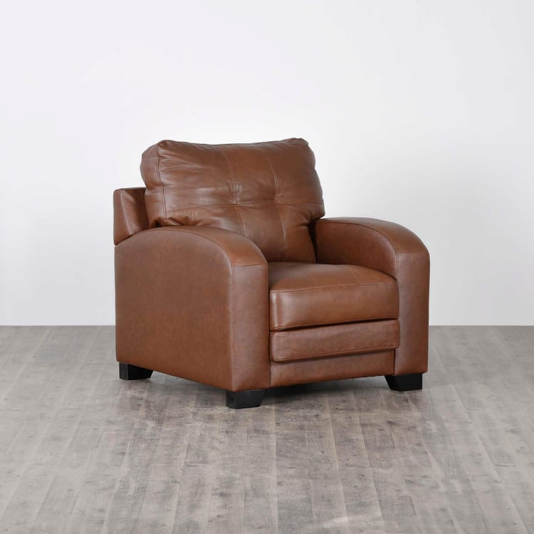 Vista Half Leather 1-Seater Sofa - Brown