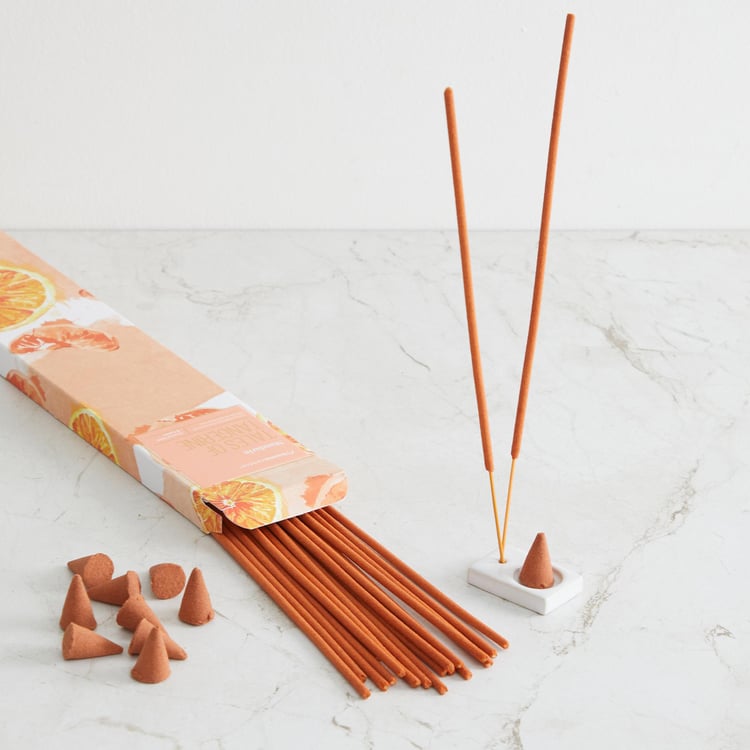 Redolence 20Pcs Mandarin Incense Sticks with Holder