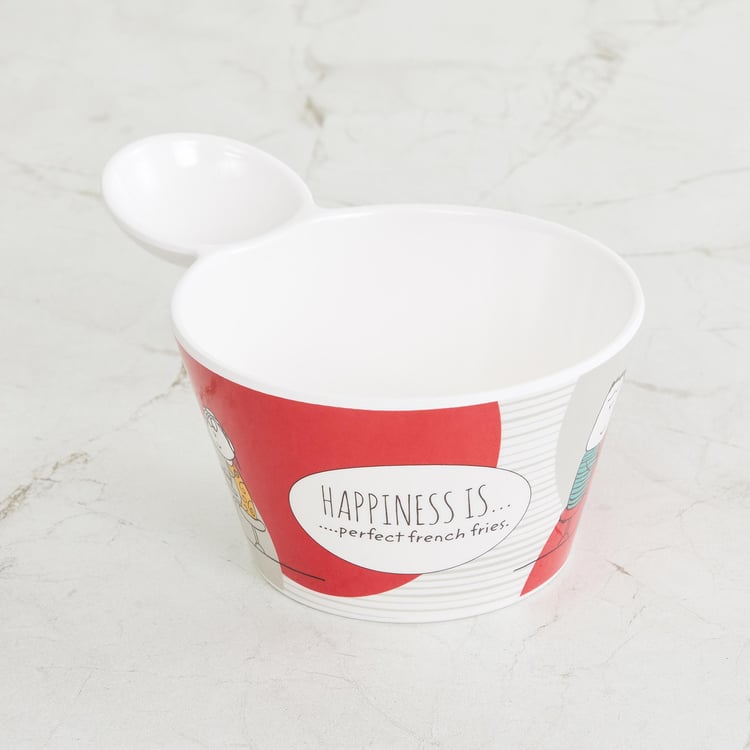 Meline Aleka Happiness Printed Fries Bowl - Set of 2 - 600 ml