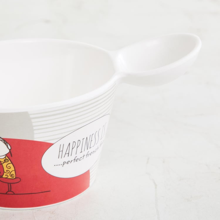 Meline Aleka Happiness Printed Fries Bowl - Set of 2 - 600 ml