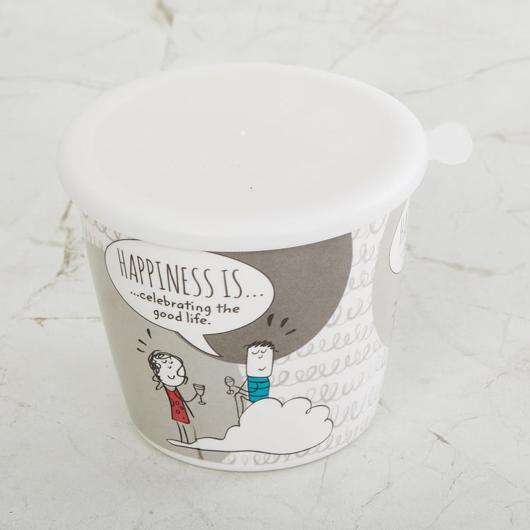 Happiness Canisters With Lid- Set Of 3 - 650 ml