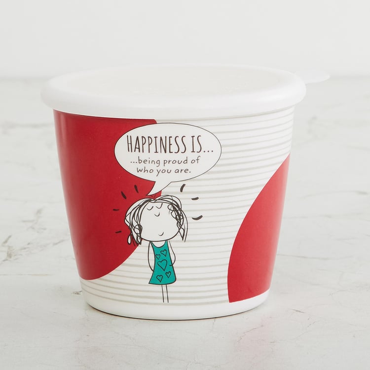 Happiness Canisters With Lid- Set Of 3 - 650 ml