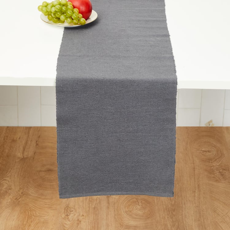 Kale Solid Runner - Cotton - Table Runner : 0.33 m  x 1.2 m -Grey