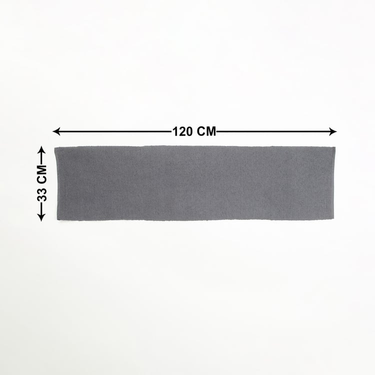 Kale Solid Runner - Cotton - Table Runner : 0.33 m  x 1.2 m -Grey