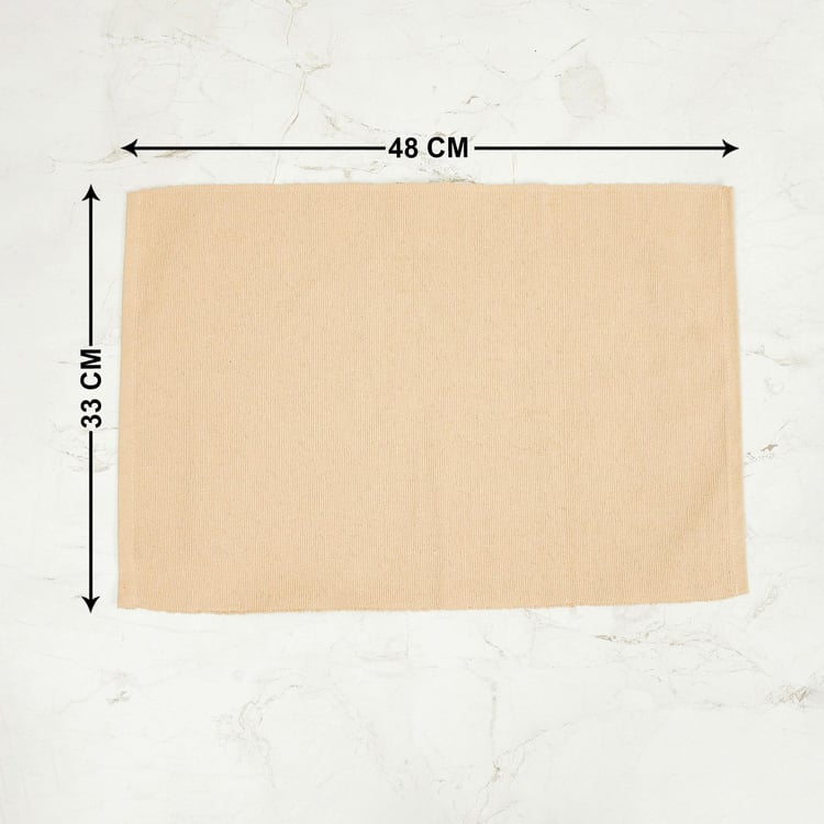 Kale Solid Placemat - Cotton - Placemat: 33 cm x 48 cm -Beige