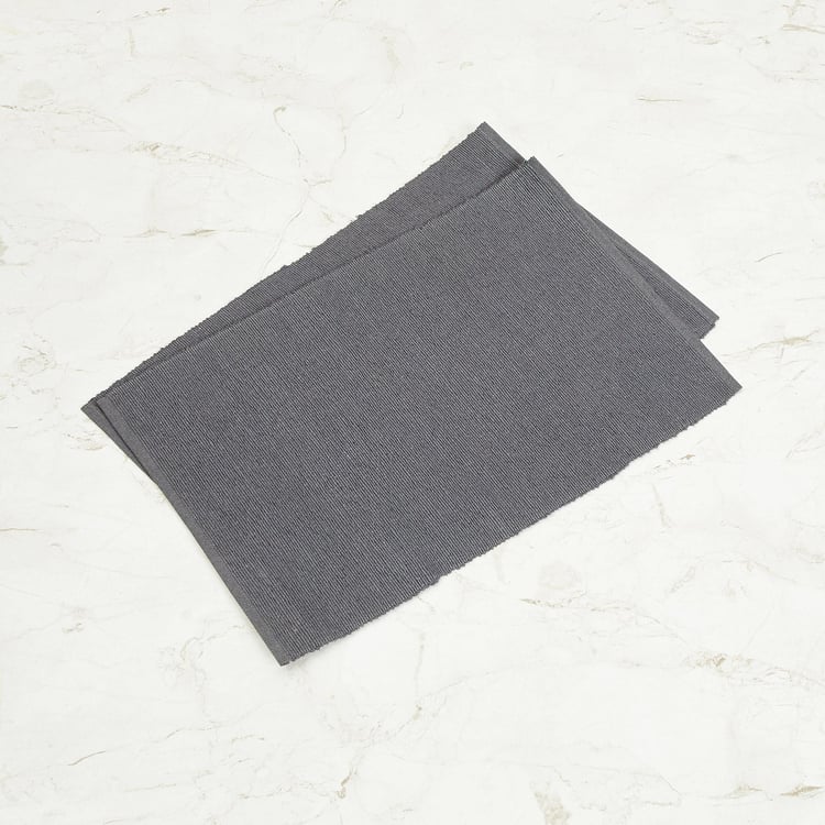 Kale Textured Placemat - Cotton - 33 cm x 48 cm -Grey