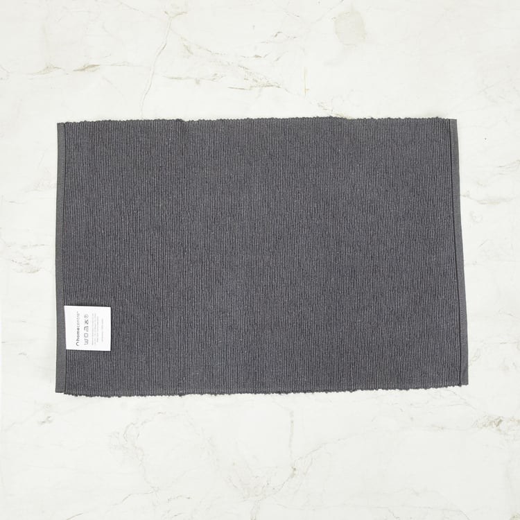 Kale Textured Placemat - Cotton - 33 cm x 48 cm -Grey