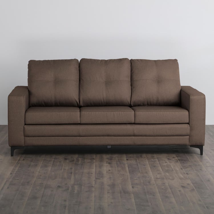 Allen Fabric 3-Seater Sofa - Brown