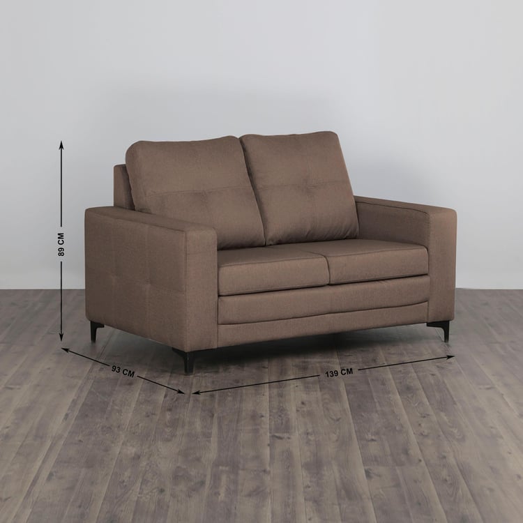 Allen Fabric 2-Seater Sofa - Brown