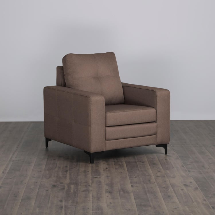 Allen Fabric 1-Seater Sofa - Brown