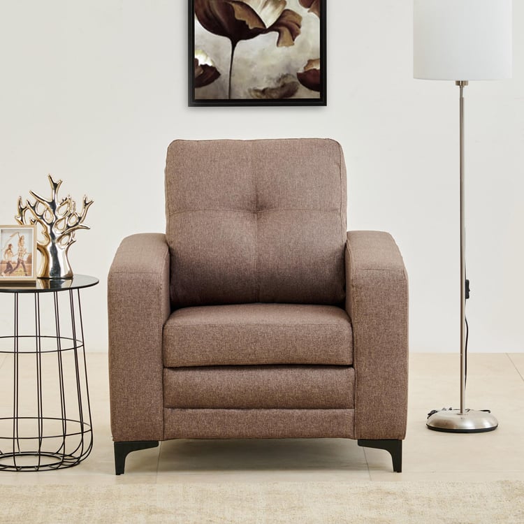 Allen Fabric 1-Seater Sofa - Brown