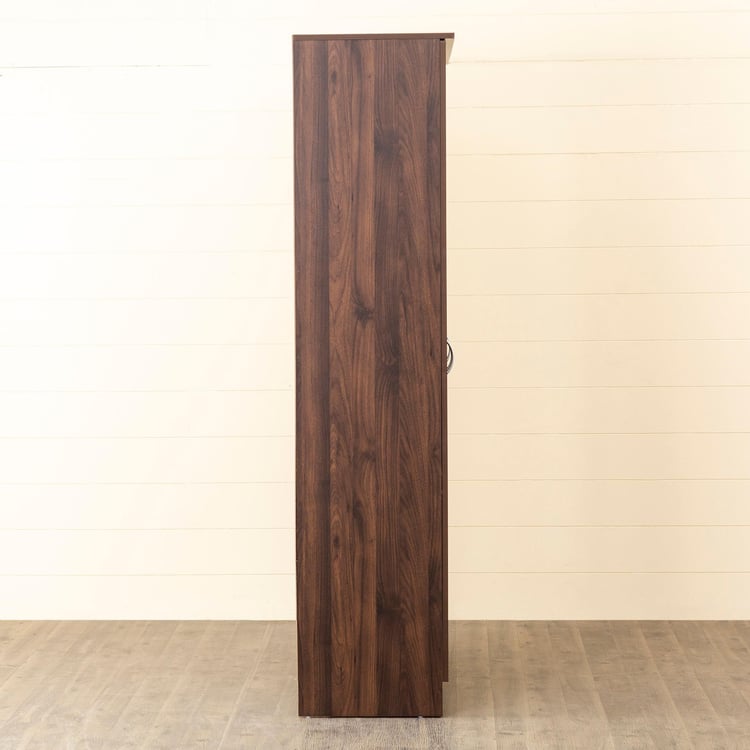 Helios Lewis 4-Door Wardrobe with Mirror and Drawers - Brown