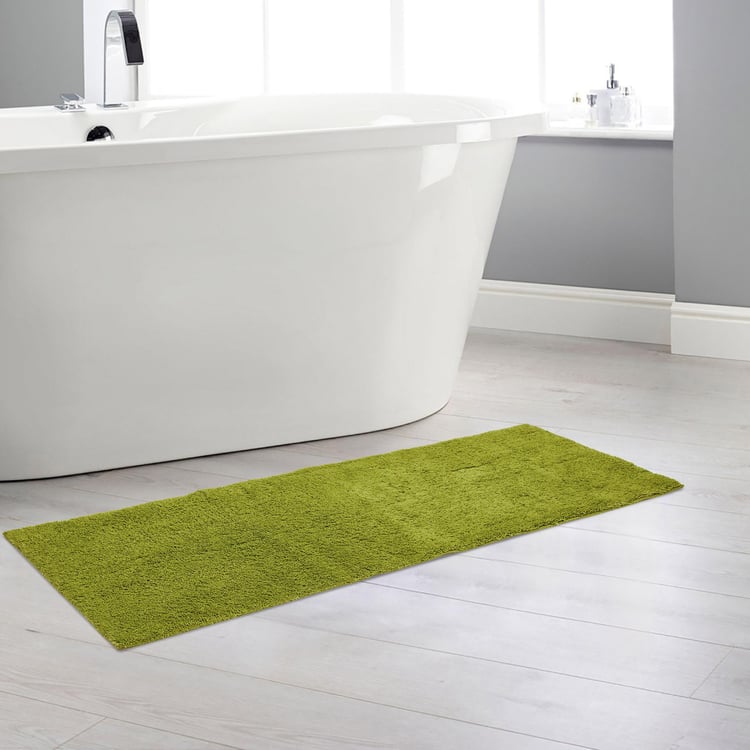 Colour Connect Solid Single Pc. Bath Runner - 45 cmL x 130 cmW - Polyester - Green