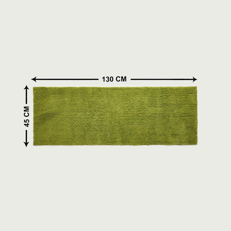 Colour Connect Solid Single Pc. Bath Runner - 45 cmL x 130 cmW - Polyester - Green