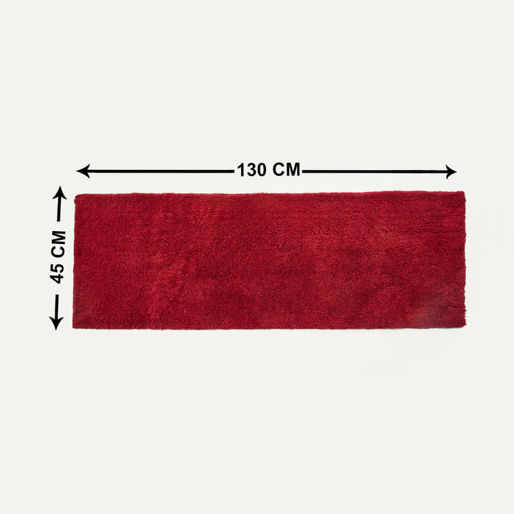 Colour Connect Solid Polyester  Bath Runner  : 45 cmL x 130 cmW  Red