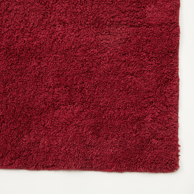 Colour Connect Solid Polyester  Bath Runner  : 45 cmL x 130 cmW  Red