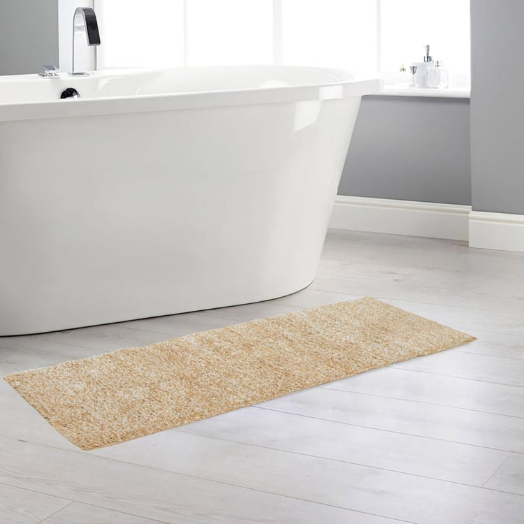 Pristine Textured Single Pc. Bath Rug - 45 cmL x 130 cmW - Polyester - Beige