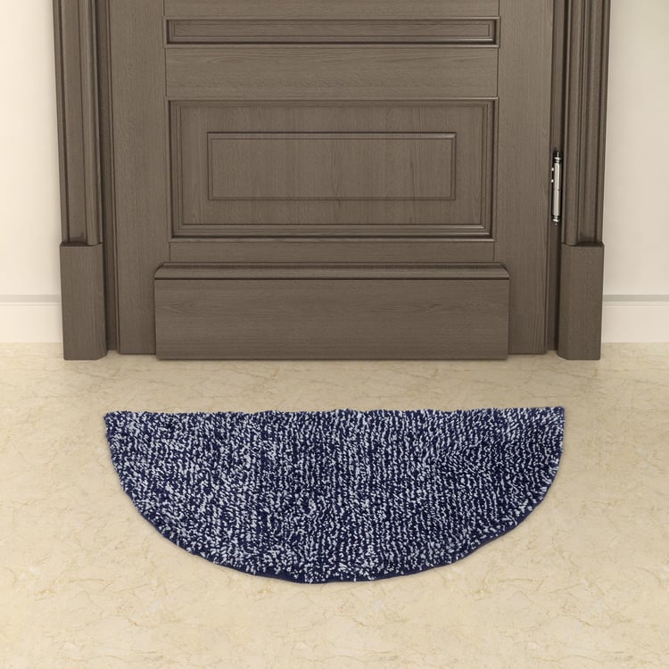 Pristine Solid Single Pc. Mat - 80 cmL x 80 cmW - Polyester - Blue