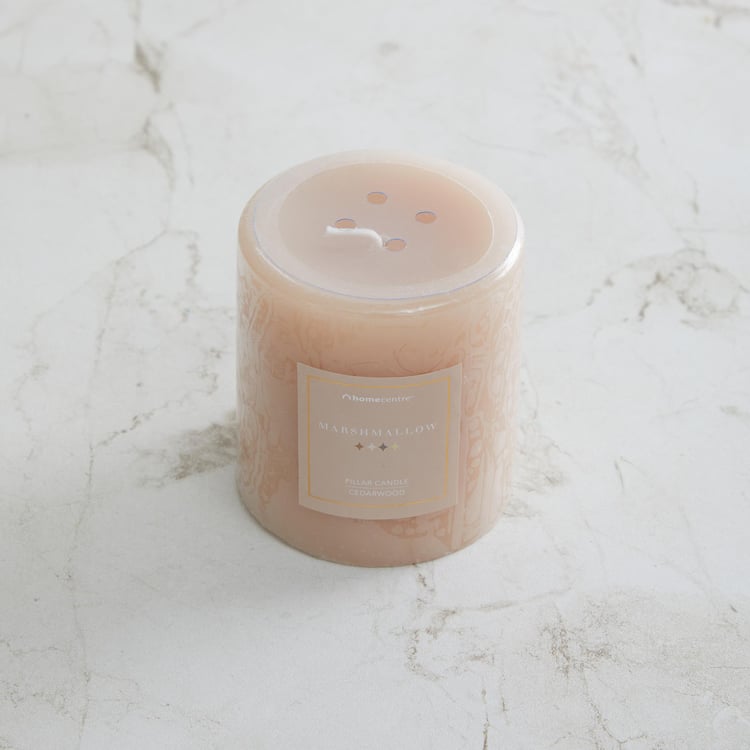 Marshmallow Cedarwood Scented Pillar Candle