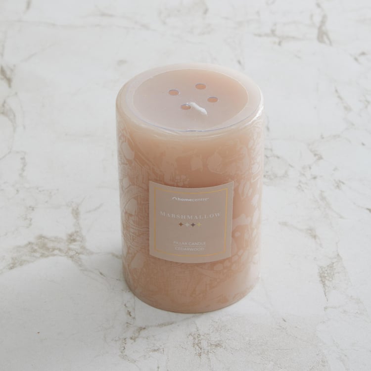 Marshmallow Cedarwood Scented Pillar Candle