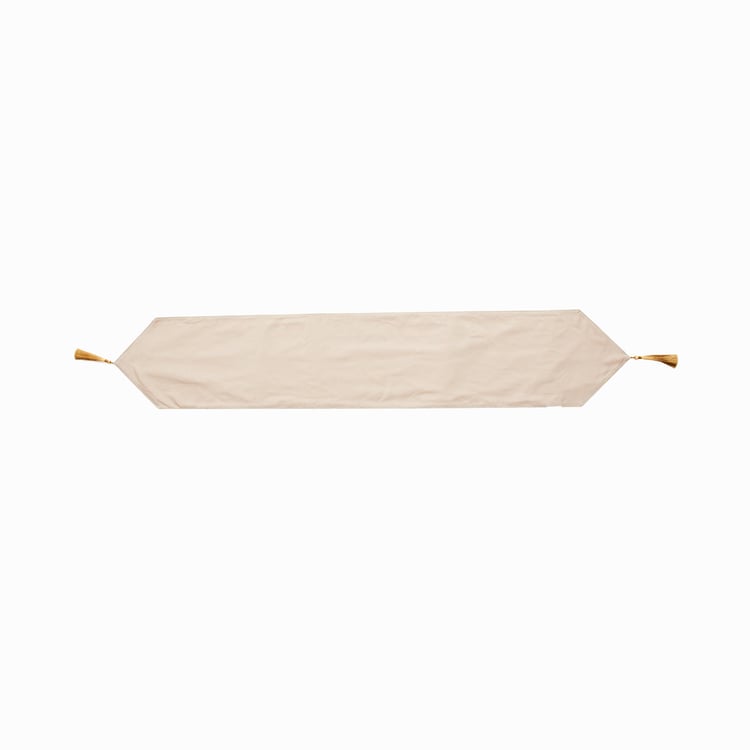 Marshmallow Velvet Foil Print Table Runner