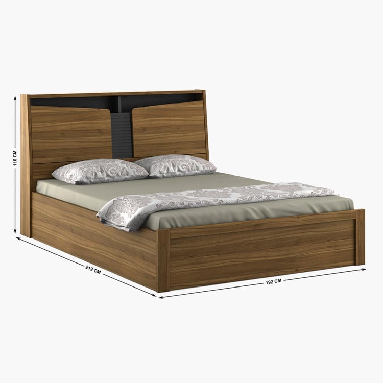 Quadro Flex King Bed with Box Storage - Brown