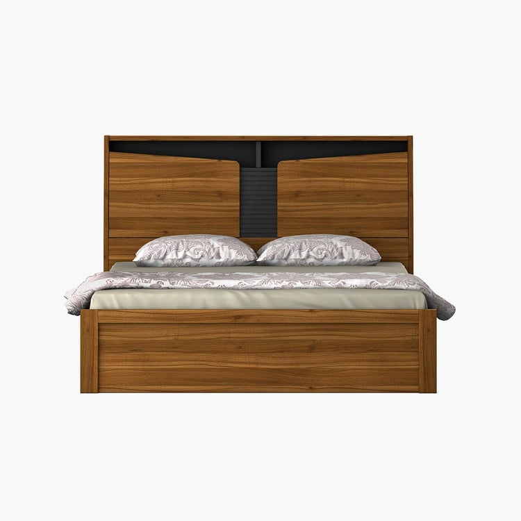 Quadro Flex King Bed with Box Storage - Brown