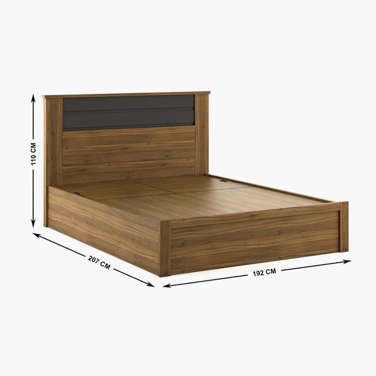 Quadro Cosco King Bed with Hydraulic Storage - Brown