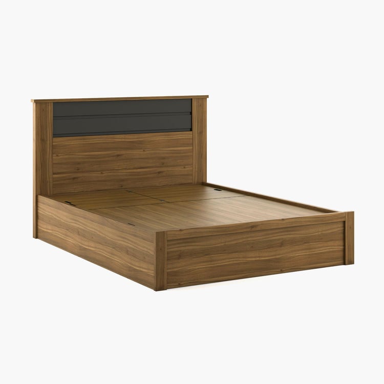 Quadro Cosco Queen Bed with Hydraulic Storage - Brown