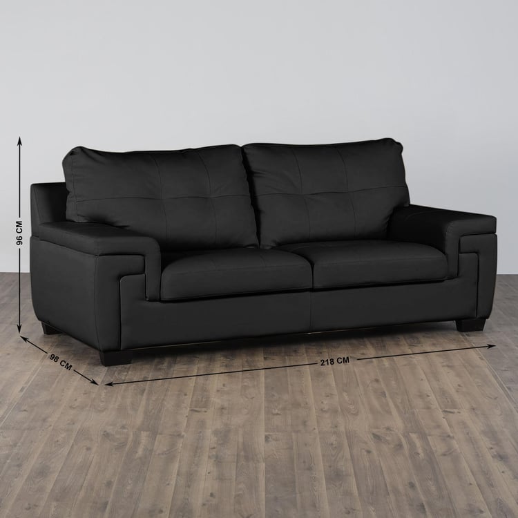 Kassel 3-Seater Sofa - Black