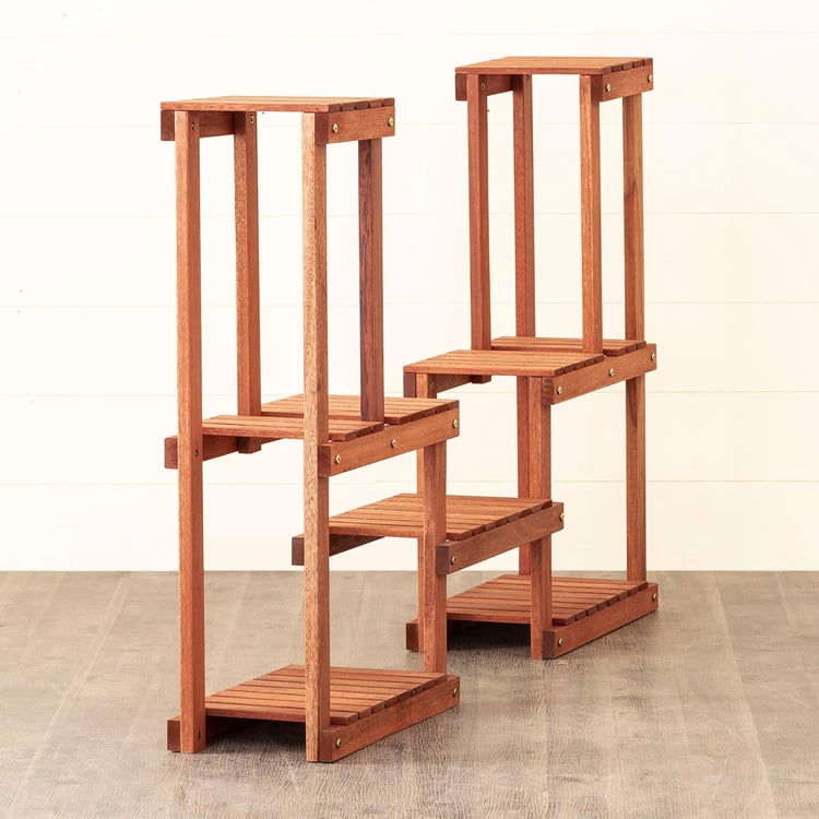 Juliet Solid Wood Ladder Planter Stand - Brown