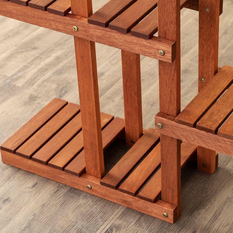 Juliet Solid Wood 5-Tier Planter - Brown