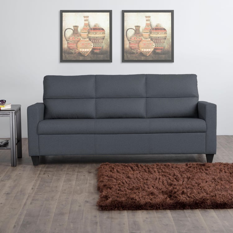 Helios Clary Fabric 3-Seater Sofa - Grey