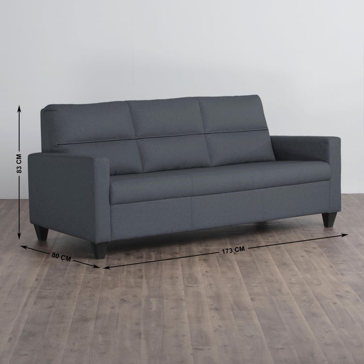 Helios Clary Fabric 3-Seater Sofa - Grey