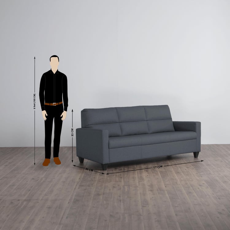 Helios Clary Fabric 3-Seater Sofa - Grey