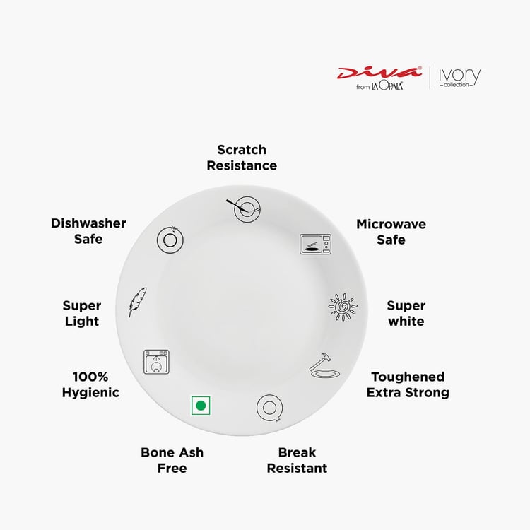 SOLITAIRE Ivory 27Pcs Opalware Dinner Set