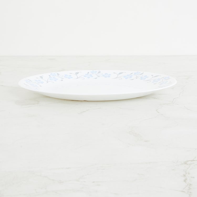 SOLITAIRE Grace Blue Ivory Printed Dinner Plate
